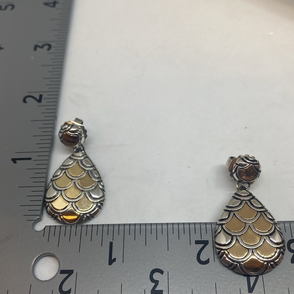 JOHN HARD SILVER 18K LEGENDS NAGA DROP EARRINGS - Picture 9 of 11